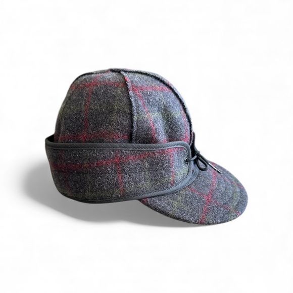 Men’s Stormy Kromer Original Adirondack Plaid Wool Cap with Bow Accent - 6 7/8 - Picture 5 of 14
